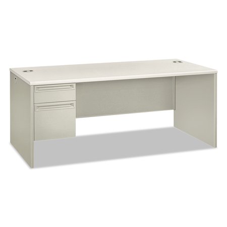 HON Pedestal Desk, 36 in D, 72" W, 30" H, Light Gray/Silver, Honeycomb-Core Steel H38294L.B9.Q
